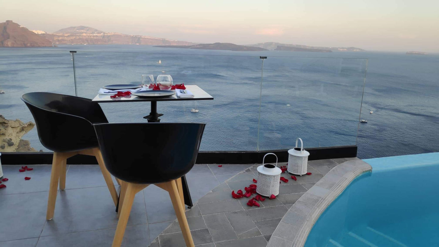 private dinner santorini secret